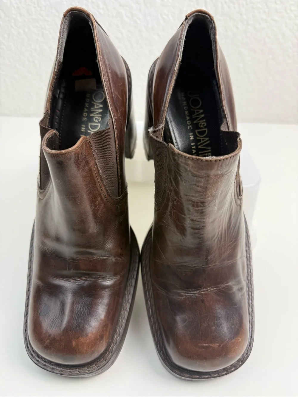 Joan & David | Handmade in Italy | Leather Slip-On Heels | Brown | EU 38